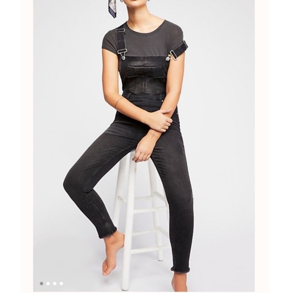 Free People Denim - Free People Black Lexden Denim Overalls